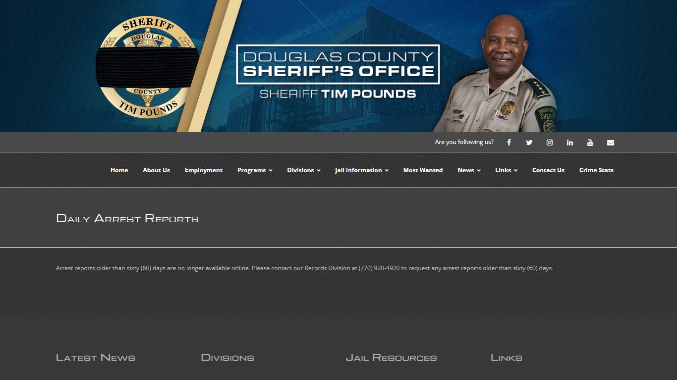 Daily Arrest Reports – Douglas County Sheriff's Office (GA)